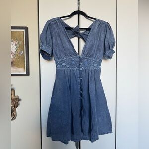 Agua Bendita Blue Mini Dress